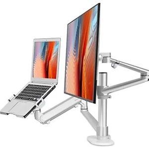 - viozon Monitor and Laptop Mount, 2-in-1 Adjustable Dual Monitor Arm Desk…